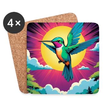 Colibri - Dessous de verre (lot de 4) - blanc - Devant
