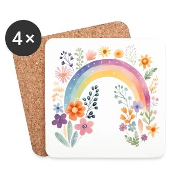 Boho Rainbow - Coasters (set of 4) - white - Front