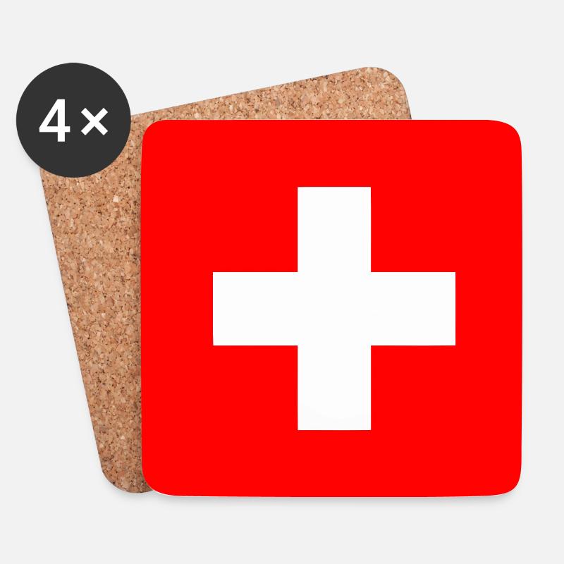 Schweiz - Untersetzer (4er-Set) - Weiß