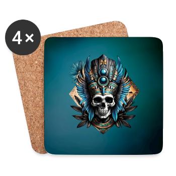 Skull that embodies the mystical aura - Coasters (set of 4) - white - Front
