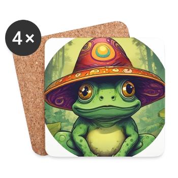 Psychedelischer Frosch II - Untersetzer (4er-Set) - Weiß - Vorne