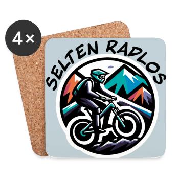 downhill mountainbike radfahren sport poster - Untersetzer (4er-Set) - Weiß - Vorne