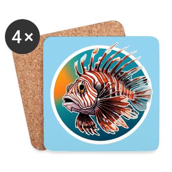Colorful lionfish coral fish - Coasters (set of 4) - white - Front