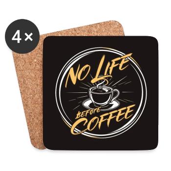 No life without coffee funny coffee saying - Coasters (set of 4) - white - Front