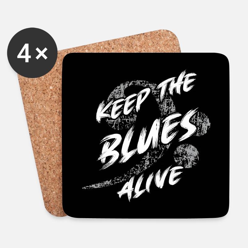 Der Blues lebt Keep the Blues alive - Untersetzer (4er-Set) - Weiß
