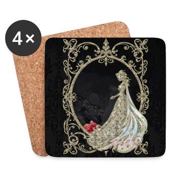 Elegance in gold and black - Coasters (set of 4) - white - Front
