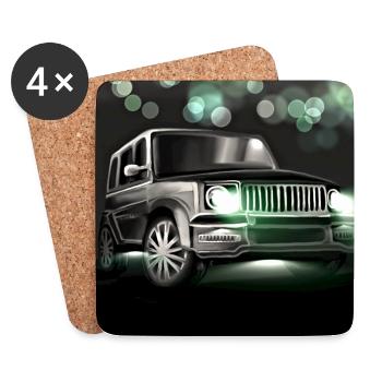 Cool green car picture - Coasters (set of 4) - white - Front