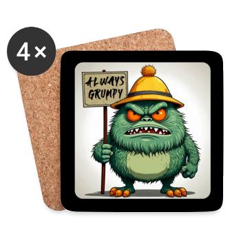 Bad-tempered and grumpy little man - Coasters (set of 4) - white - Front