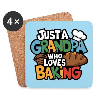 Grandpa is a baker, our grandpa likes to bake - Coasters (set of 4) - white - Front