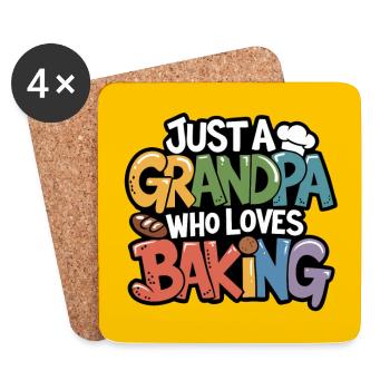Papi est boulanger, notre grand-père fait du pain - Dessous de verre (lot de 4) - blanc - Devant