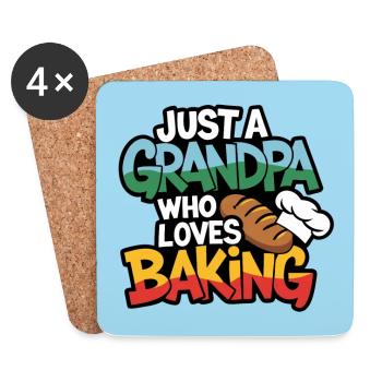 Grandpa is a baker, our grandpa likes to bake - Coasters (set of 4) - white - Front