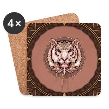 Captivating and artistic representation of the face - Coasters (set of 4) - white - Front