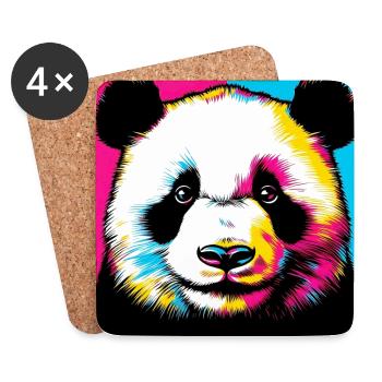 Panda - Untersetzer (4er-Set) - Weiß - Vorne