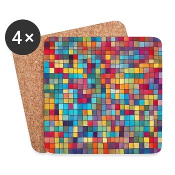 mosaïque colorée affiche design mosaïque mosaïque - Dessous de verre (lot de 4) - blanc - Devant