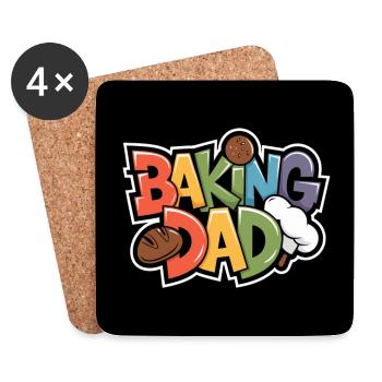 Dad is a baker Dad bakes bread - Coasters (set of 4) - white - Front