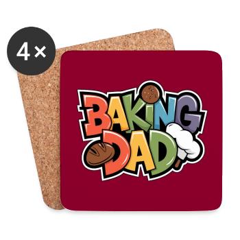 baking dad - our father is a baker - Coasters (set of 4) - white - Front