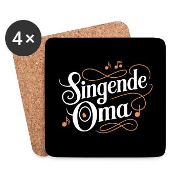 Singende Oma - unsere Oma Großmutter singt gerne - Untersetzer (4er-Set) - Weiß - Vorne