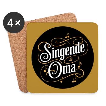 Singende Oma - Großmutter ist im Chor Gesangverein - Untersetzer (4er-Set) - Weiß - Vorne