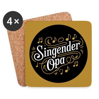Singender Opa - Großvater ist im Chor Gesangverein - Untersetzer (4er-Set) - Weiß - Vorne