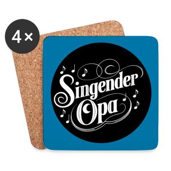 Singender Opa - Großvater ist im Chor Gesangverein - Untersetzer (4er-Set) - Weiß - Vorne