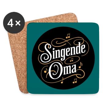 Singende Oma - Großmutter ist im Chor Gesangverein - Untersetzer (4er-Set) - Weiß - Vorne