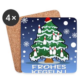 WEIHNACHTEN KEGEL VEREIN - Untersetzer (4er-Set) - Weiß - Vorne