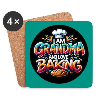 Ich bin Oma und backe gerne - Untersetzer (4er-Set) - Weiß - Vorne