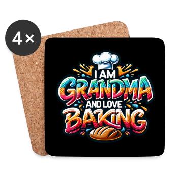 Ich bin Oma und backe gerne - Untersetzer (4er-Set) - Weiß - Vorne