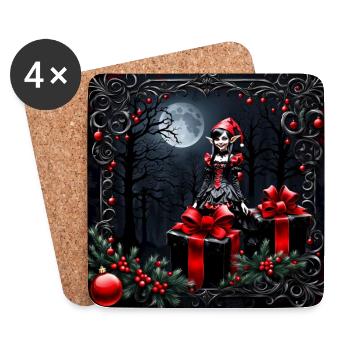 Cute gothic Christmas elf. - Coasters (set of 4) - white - Front