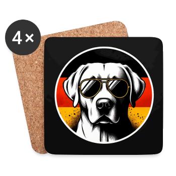 Labrador Retriever Lab mit Sonnenbrille - Untersetzer (4er-Set) - Weiß - Vorne