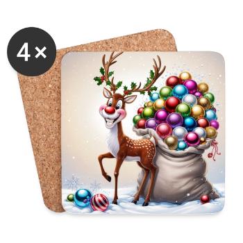 Cute Reindeer - Coasters (set of 4) - white - Front