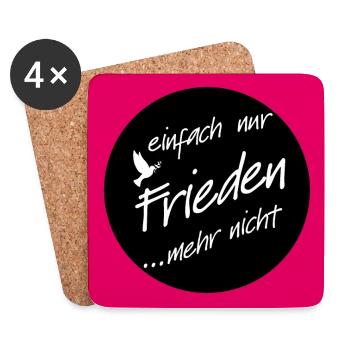 Einfach nur Frieden für alle - Untersetzer (4er-Set) - Weiß - Vorne