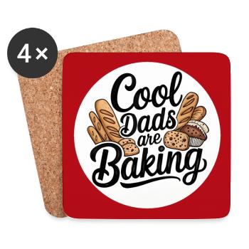 Coole Papas backen mein Papa ist Bäcker - Untersetzer (4er-Set) - Weiß - Vorne