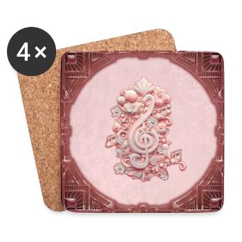 L’harmonie en rose, une clé de voûte majestueuse et stylisée - Dessous de verre (lot de 4) - blanc - Devant