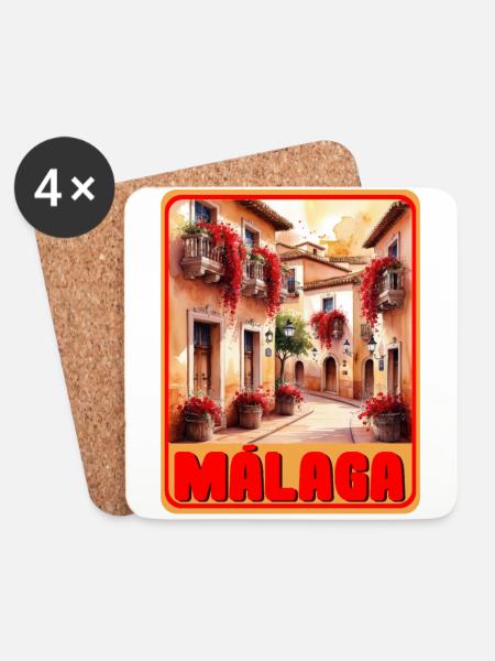 Malaga andalusien - Untersetzer (4er-Set) - Weiß