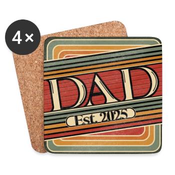 Dad Est. 2025 – Retro Gift for New Dads - Coasters (set of 4) - white - Front