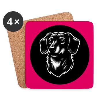 Dachshund Portrait Dachshund Soul Dog - Coasters (set of 4) - white - Front