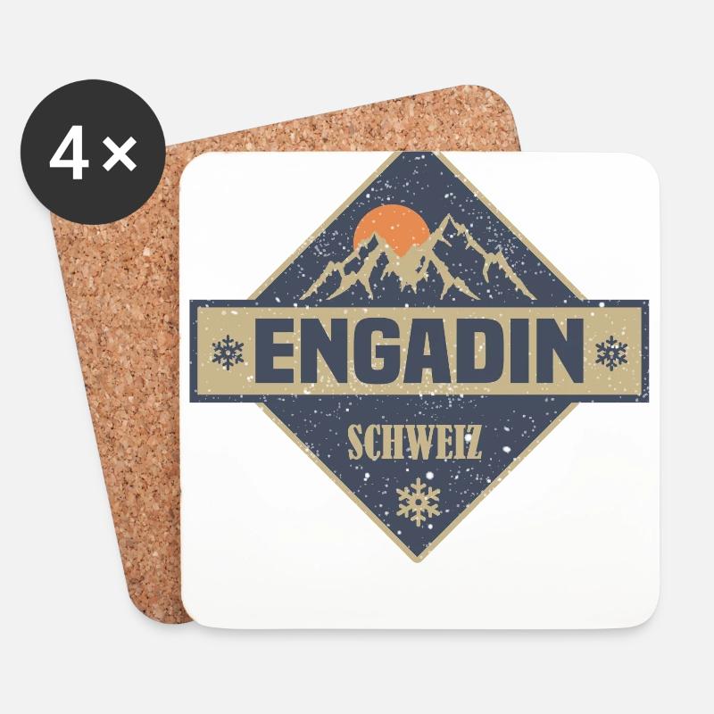 Engadin - Untersetzer (4er-Set) - Weiß