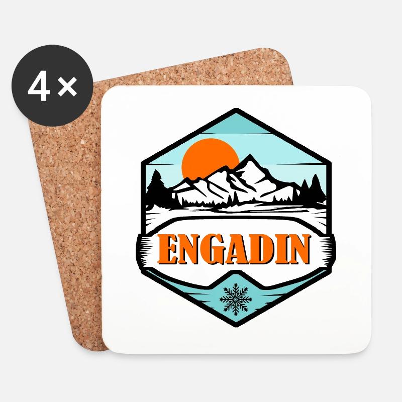 Engadin - Untersetzer (4er-Set) - Weiß