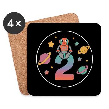 I'm 2 years second birthday astronaut - Coasters (set of 4) - white - Front