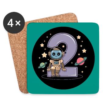 I'm 2 years second birthday astronaut - Coasters (set of 4) - white - Front