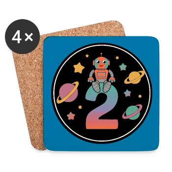 I'm 2 years second birthday astronaut - Coasters (set of 4) - white - Front
