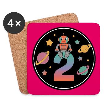 I'm 2 years second birthday astronaut - Coasters (set of 4) - white - Front