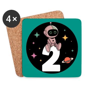 I'm 2 years second birthday astronaut - Coasters (set of 4) - white - Front