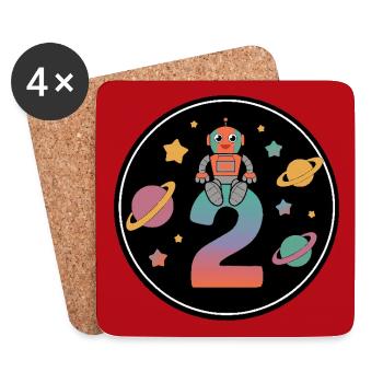 I'm 2 years second birthday astronaut - Coasters (set of 4) - white - Front