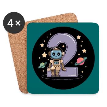 I'm 2 years second birthday astronaut - Coasters (set of 4) - white - Front