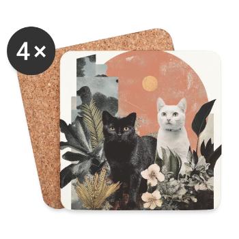 cats collage - Untersetzer (4er-Set) - Weiß - Vorne