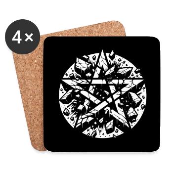Pentagramm - Untersetzer (4er-Set) - Weiß - Vorne