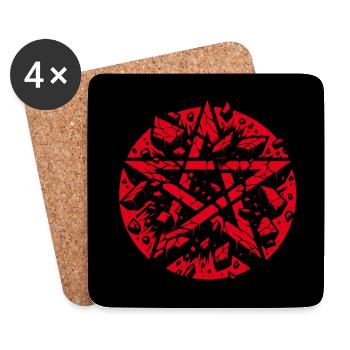 Pentagramme - Dessous de verre (lot de 4) - blanc - Devant