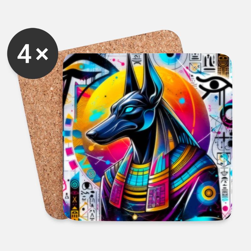 Anubis - Coasters (set of 4) - white